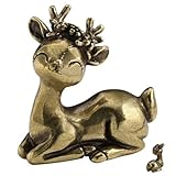 Ornement en laiton artisanal – convient à différents styles de décoration intérieure, peut être placé dans le salon, la chambre, la salle à manger, etc. statue de cerf décorative