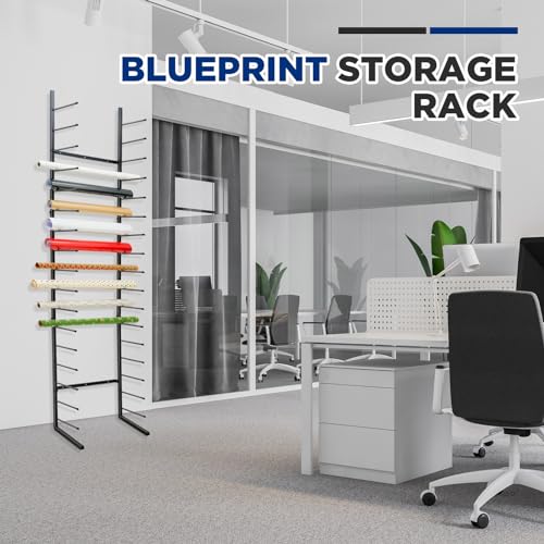 Gisafai 9/17 Tier Wall Mount Blueprint Storage Rack Hanging Vinyl File Roll Poster Display Rack Vertical Art Print Blueprint Holder for Plan Organization(84 x 21 x 11 Inches) by Gisafai - Image 4