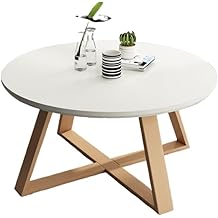Coffe Tables Nordic Round Coffee Table Modern Small Apartment Simple Home Living Room Creative Solid Wood Coffee Table Coffee TableSizeDiameter 28/70cm,ColorWhite