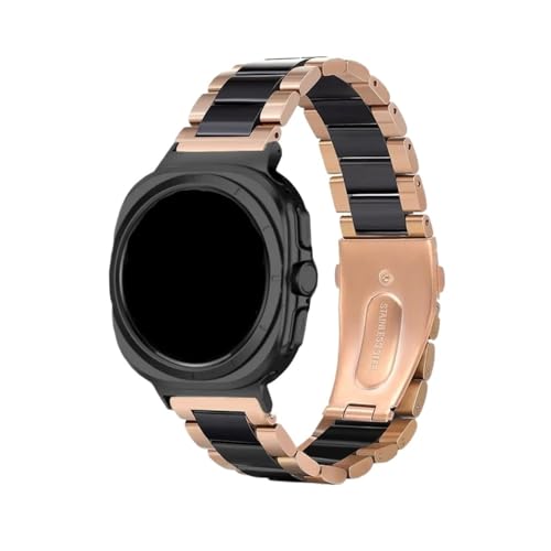 ���^��+�Z���~�b�N�o���h�ɓK������Samsung Galaxy Watch 8 40mm 44mm Classic 46mm���X�g�o���h(Rose gold black,For Galaxy Watch 8 44mm)