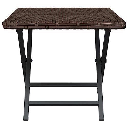 Mesa plegable marrón de poliratán para balcón de 45x35 cm 5