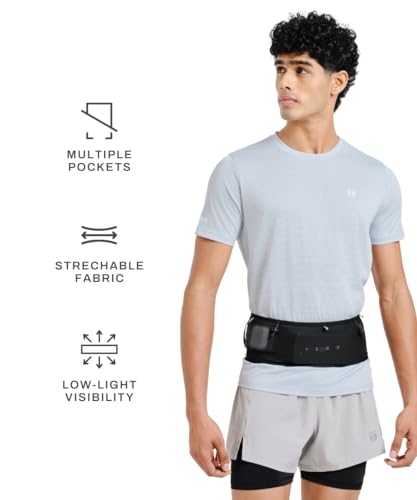 Image of TEGO Pacer Running Belt | Bounce-Free Tubular Run Belt with Expandable Pockets | 4-Way Stretch | Jacket /Pole Carry Straps | Reflective Details | Lightweight 62g | Trail & Road Running Waist Pack