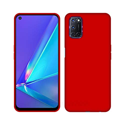 Image of Case Creation Luxurious OG Series for Oppo A92 Case Cover,Anti-Dirty Slim Case Frosted Matte Cute Candy TPU Raised Bezel (Splash of Color) Back Cover for Oppo A92 - Glamour Red