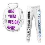 Custom Hoodies 3D Print hoodie And Sweatpant for Men and Women DIY Design Your Own Personalized Pullover hoodie gifts White