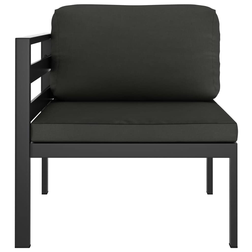 Juego de muebles de jardín modulares de aluminio, antracita, 8 sofás esquineros, incluye cojines de asiento y respaldo, muebles para terraza, porche y jardín