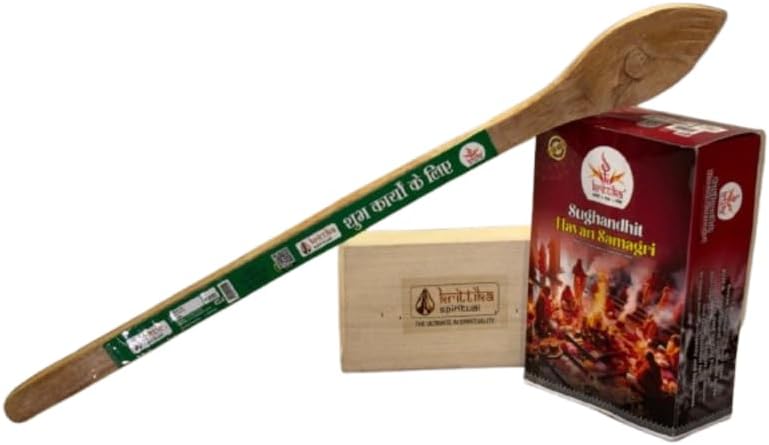 Krittika Spiritual Wooden Hawan Spoon | Handcrafted Chammach (Sarwa ...