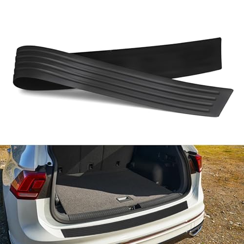 Universal Car Rear Bumper Protector Strip – 90x7cm Anti-Scratch Rubber Guard for SUV/Truck – Self-Adhesive Trunk Sill Plate Protector (Black, Weatherproof)