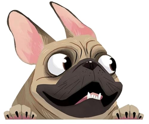 Funny French Bulldog Car Decal, 5.52x6.3 inches, 2-Pack Vinyl Sti...