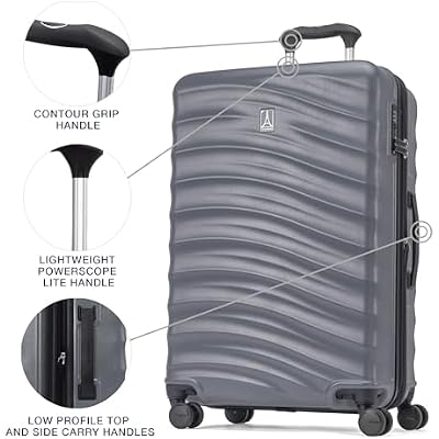 Travelpro Maxlite Air V2 Hardside Expandable Luggage, 8 Spinner Wheels, Lightweight Hard Shell, TSA lock, Shadow Grey, 2-Piece Set (20/25)