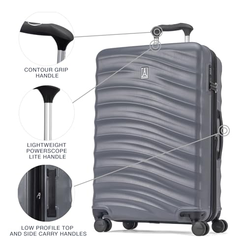 Image of Travelpro Maxlite Air V2 Hardside Expandable Checked Luggage, 8 Spinner Wheels, Lightweight Hard Shell Suitcase, TSA lock, Shadow Grey, Checked Medium 25-Inch