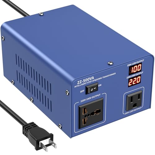JARXIOKE �ψ��� 500W �A�b�v�g�����X �_�E���g�����X220V����100V �~���������p�^ 220V�C�O�@��Ή� 1���i100V-120V�j�R���Z���g�A1���i220V-240V�j�R���Z���g