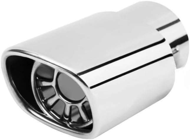 2.5 inch Inlet Stainless Steel Square Mouth Exhaust Tip Universal Bolt-On Design Silver Tail Pipe Muffler Tip (2PCS)