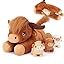 Brown Highland Cow 3 Babies