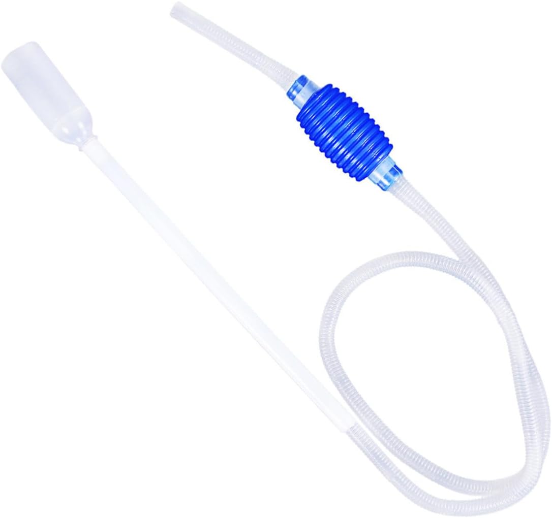 YARNOW 1.7m Aquarium Siphon Pump Fish Tank Cleaner with Plastic Gravel Vacuum Tube for Easy Water Removal Especially for Small Fish Tank Random Color