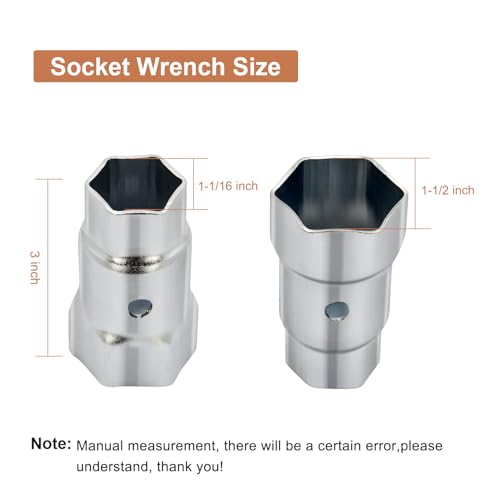 Image of Upgrade RV Water Heater Element Wrench Socket, Dual Hex Wrench Removal Tool for Anode Rod Fit for ll Residential and RV Camper Travel Trailer Motorhome (1-1 /16 in x 1-1 /2 in x 6 in)