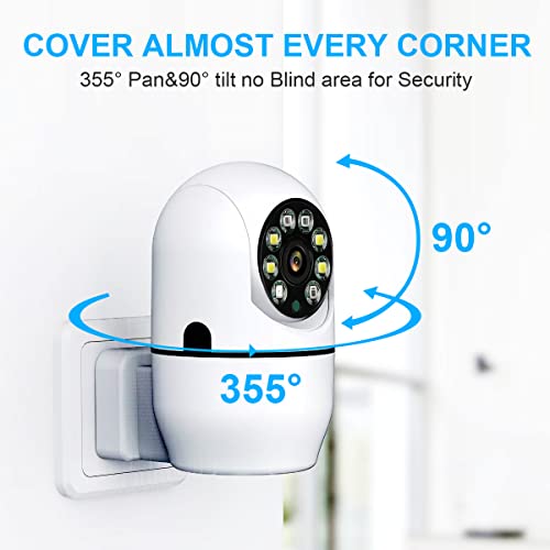 ele ELEOPTION IPC 2M Pixels Plug-in Indoor Smart Security Camera Night Vision Motion Detection,Two-Way Audio Phone Remote Monitoring(Ship from US)