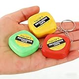 3Pcs Mini Tape Measure Keychain 1m/3ft Retractable with Slide Lock Metal Key Ring for DIY Office Travel Party Favors,3Color, Random