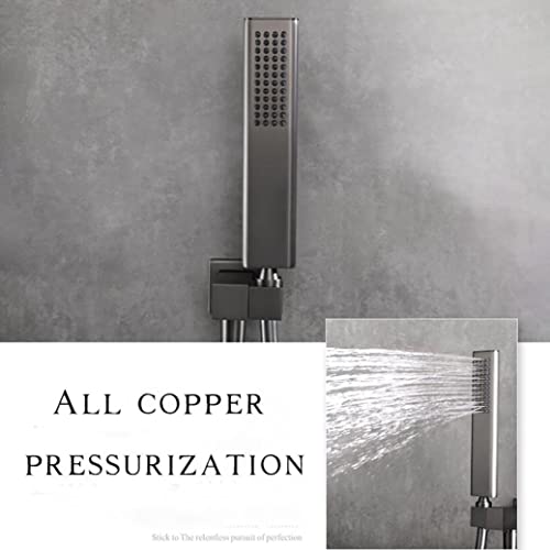 Douche effet pluie 10 pouces et mitigeur thermostatique encastré gris pour spa à la maison