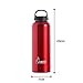 Laken Classic Aluminum Water Bottle, Wide Mouth with Screw Cap and Loop, BPA Free, Made in Spain, 25oz, Red