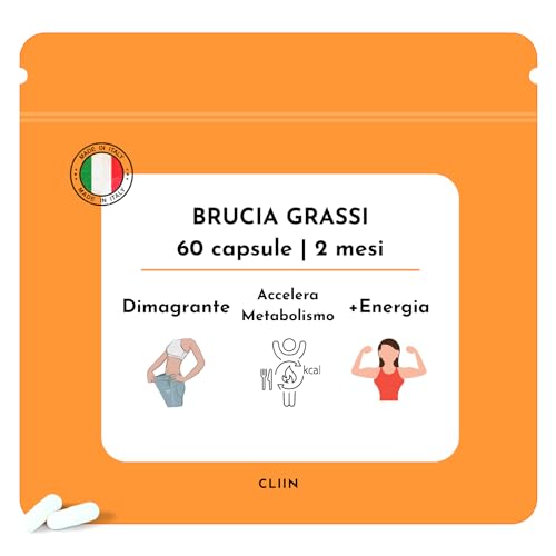 Brucia Grassi Potenti Veloci, Integratore Made in Italy 60 capsule, Dimagrante forte veloce, Perdita...