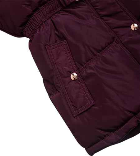 Image of KENSIE GIRL Girls Puffer Jacket Sherpa-Lined Belted Winter Coat