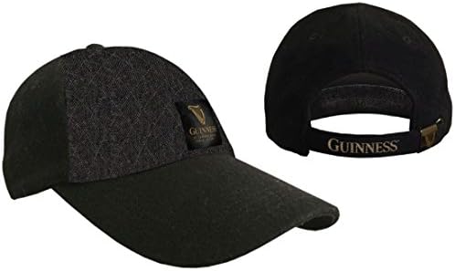 Guinness Black Embossed Tweed Baseball Cap, Black and Grey, One Size