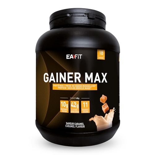 EAFIT Mass gainer - 10g di proteine per uno shaker proteine - Proteine in polvere 1,1kg - Gusto Caramello - Gainer massa muscolare - Mass gainer - Proteine in Polvere - Whey Protein
