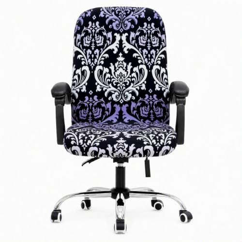 Deisy Dee Computer Office Chair Covers for Stretch Universal Rotating Chair Desk Chairs ONLY Chair Covers (C, Medium)