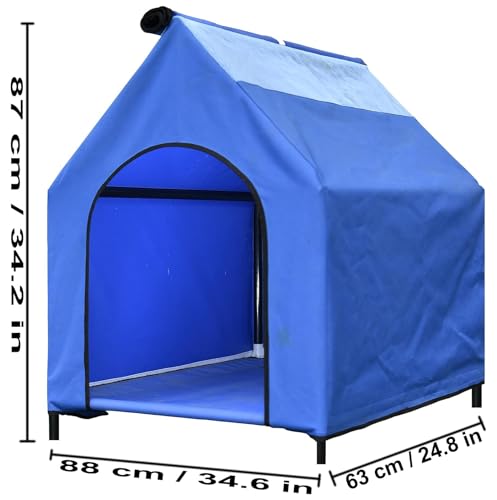 Image of Homecute Elevated Portable Pet House -(Blue)