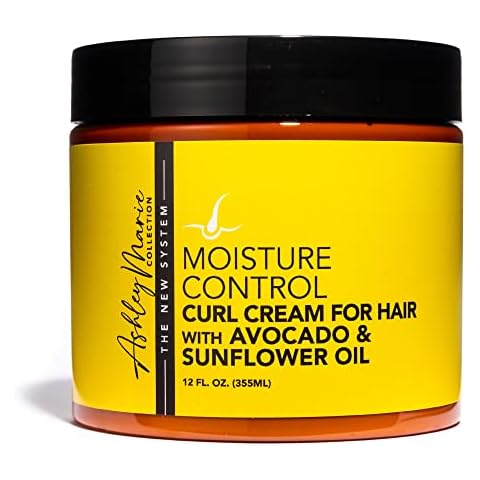 The Hair Diagram - Ashley Marie Moisture Control Curl Cream with Avocado & Sunflower Oil - Natural Ingredients - Anti Frizz Curly Hair Styling Cream - Color Safe - Paraben & Sulfate Free - 12oz Cover
