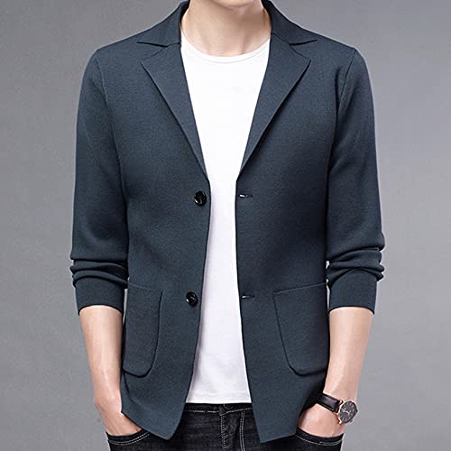 Dawwoti Cardigã de tricô masculino slim fit terno jaquetas Goodthread malha casual blazer com bolsos