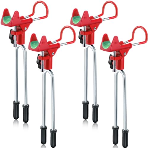 Libima 4 Pcs Fishing Rod Holders for Bank Stainless Steel Adjustable, Red