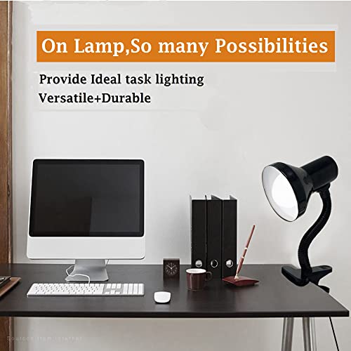 Xtricity Clip On Light With Clamp Base And Adjustable Gooseneck Desk Lamp, Clip Lamp For Bed 6W A19 Led Bulb Included, 120 Volt, Convenient On/Off Switch, 10.25 Inches Tall (26Cm), Black Finish #TOP4