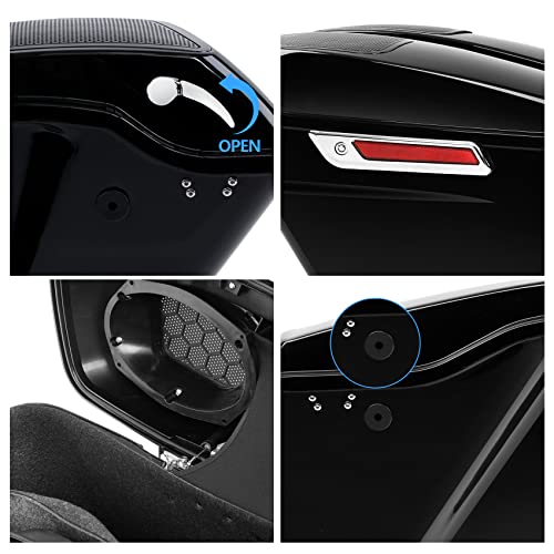 Alforjas duras para Harley Touring 2014-2024 color negro vivo miniatura 6