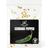 Serrano Pepper Seeds for Planting – 50 Non-GMO Heirloom Hot Chili Seeds, 10,000–23,000 SHU, Capsicum annuum
