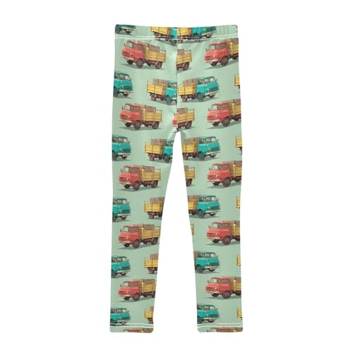 Girls Leggings Under Construction Car Truck Transport Soft Toddler Leggings for Girls Kids Pants Size 4T-10T2