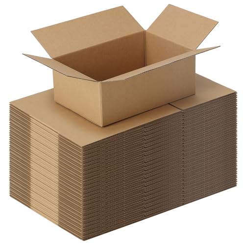 CRUGLA 40 Packs 8x5x3 Shipping Boxes for Small Business, Corrugated Cardboard Boxes Bulk for Shipping Packing Mailing