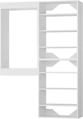 Miniatura 8 de Sistema modular de armario, sistema organizador de armario de 55 pulgadas de ancho con torres y colgantes, almacenamiento de torre de armario de