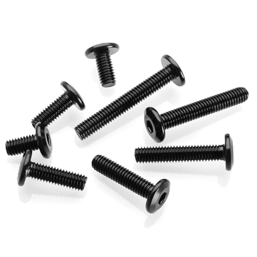Mywish M6 x 40mm 50Pcs Flat Head Hex Socket Cap Screws Bolts, 304 Stainless Steel Furniture Bolts Full Thread, Black Oxide & Hex Spanner by MYWISH - Image 4