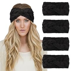4 Pack Knitted Cross Knot: Black