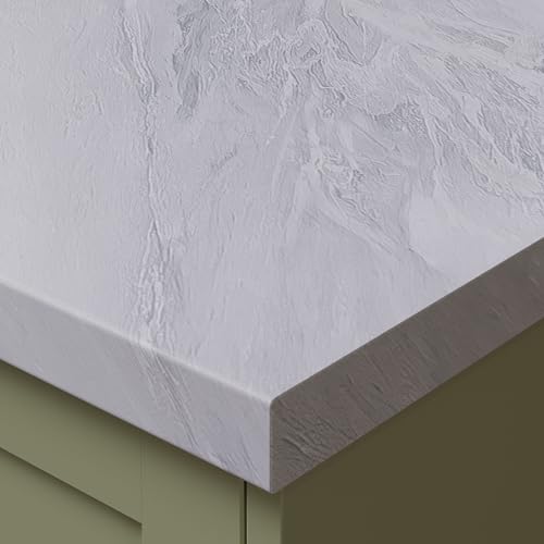 Image of Plus Sirocco Marble Postformed Laminate Kitchen Worktop 4100mm x 600mm x 38mm, durable laminate surface, scratch resistant, moisture resistant finish, easy to clean, ideal for all kitchens
