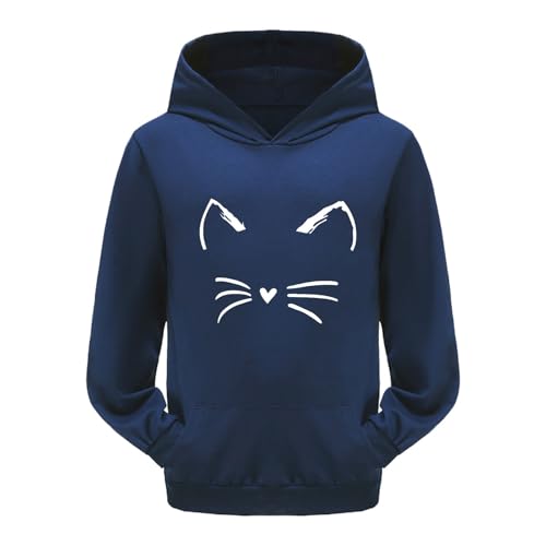 Sweat à capuche navy fillette 9-10 ans confortable à manches longues