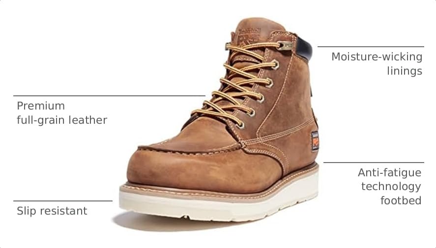 Image of Timberland PRO mens Gridworks Wedge 6 Inch Moc Soft Toe Waterproof Industrial Work Boot