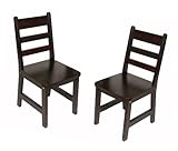 Lipper International Child's Chairs for Play or Activity, 12.38' W x 15' D x 26.63' H, Set of 2, Espresso Finish
