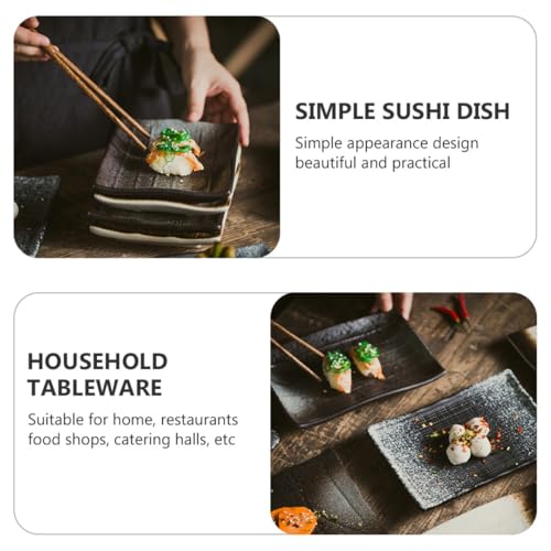 Set de platos rectangulares para sushi estilo japonés, melamina, 2 piezas miniatura 3