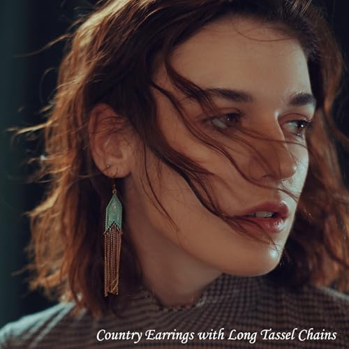 Vintage Boho Earrings for Women Dangling Ethnic Sunflower Earring Hippie Patina Dangle Earrings Bohemian Country Earring3