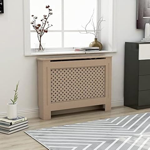Matalde Br Radiator Cover MDF Radiator Cover Cabinet Shelf Home Appliance Cooling Accessories, Living Room Furniture Decoration, 44.1"x7.5"x32.1"(W x D x H)/1pc Cover