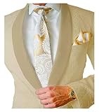 Premium Jacquard Paisley Floral Pattern Slim Fit Tuxedo Prom Wedding Groom Single Breasted Blazer Su
