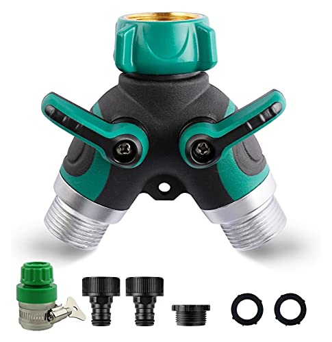 Tuyau de jardin splitter 2 voies et distributeur d'eau à robinet réglable