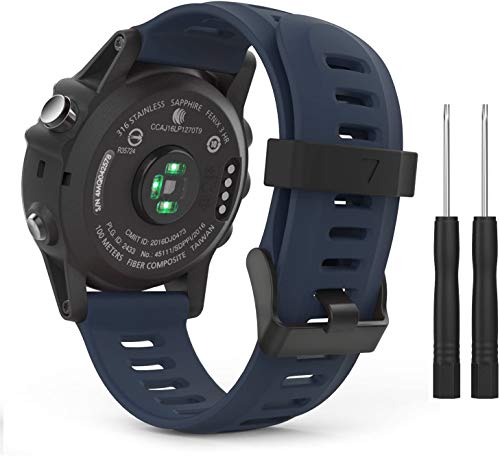 BarRan pulseira compatível com Garmin Fenix 3/Fenix 5X, Soft Silicone Replacement Pulseira de relógi